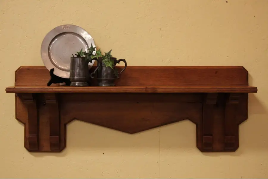 Photo of Victorian Butternut 1850 Mantel or Clock Shelf