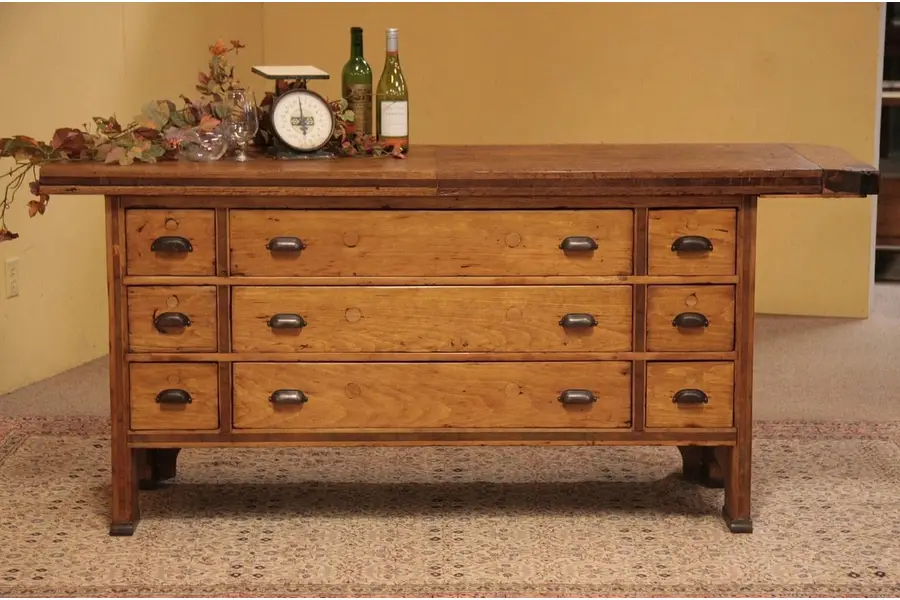 Photo of Country Workbench, Counter or Island, 9 Drawers