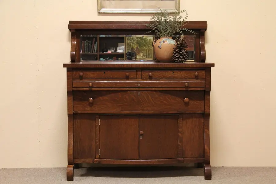 Photo of Quarter Sawn Oak 1900 Sideboard Buffet