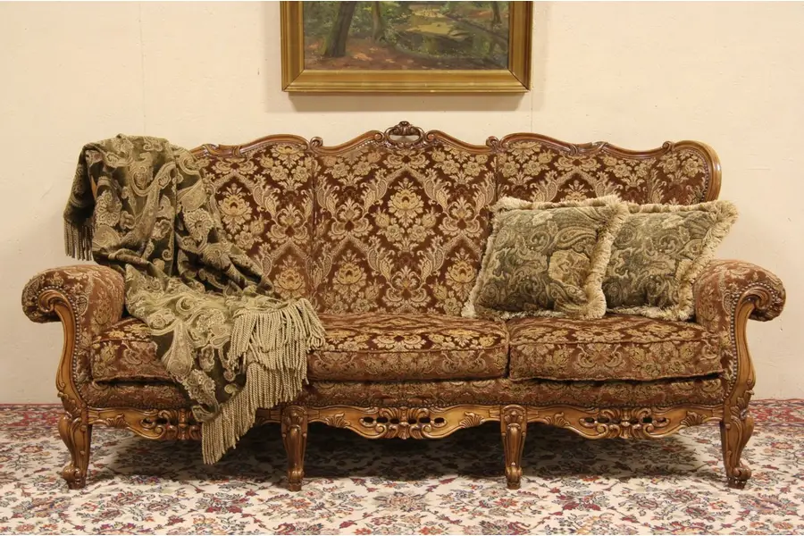 Photo of Carved Italian Baroque 1940 Vintage Sofa
