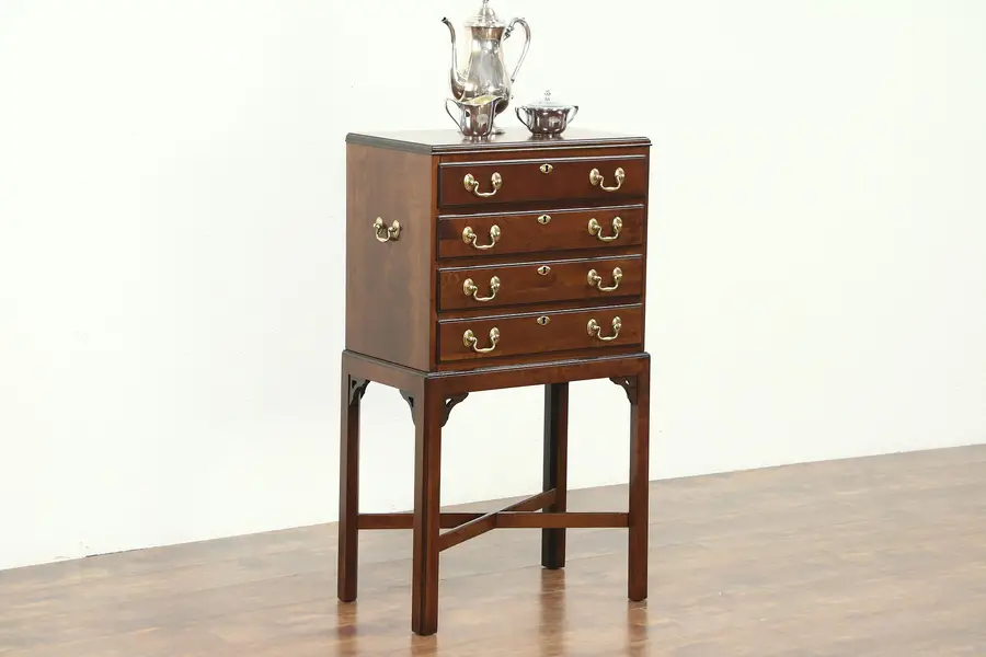 Photo of Cherry Traditional Silver or Collector Chest, Vintage Ethan Allen
