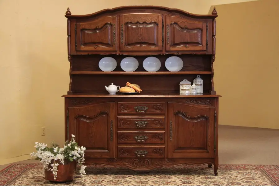 Photo of Country French Oak Sideboard China Cabinet