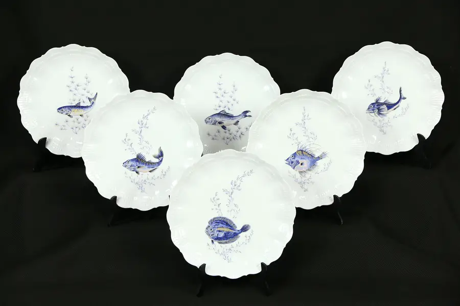 Photo of Gireaud Limoges Hand Painted 1890's Antique Set of 5 + 1 Free