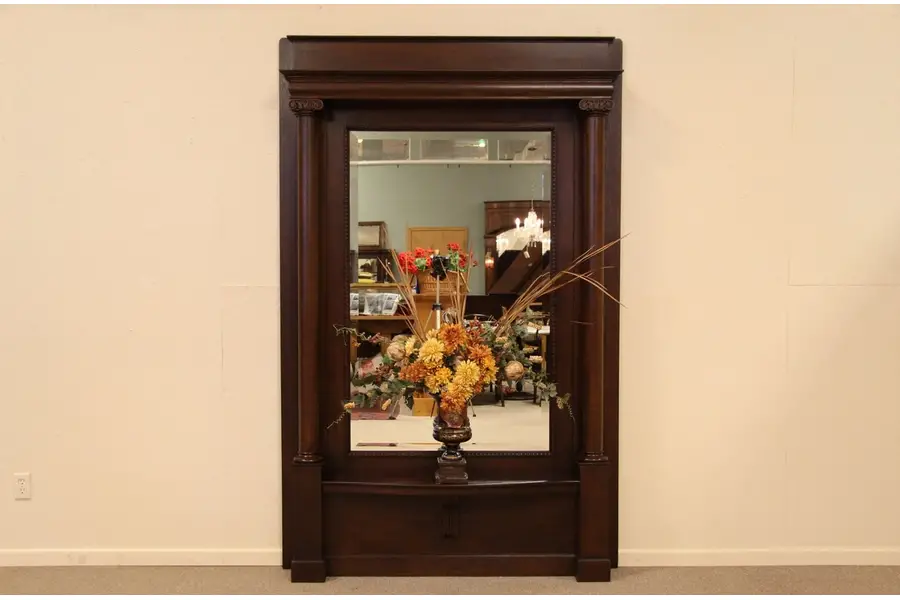 Photo of Classical 1895 Oak Pier or Hall Mirror, Columns