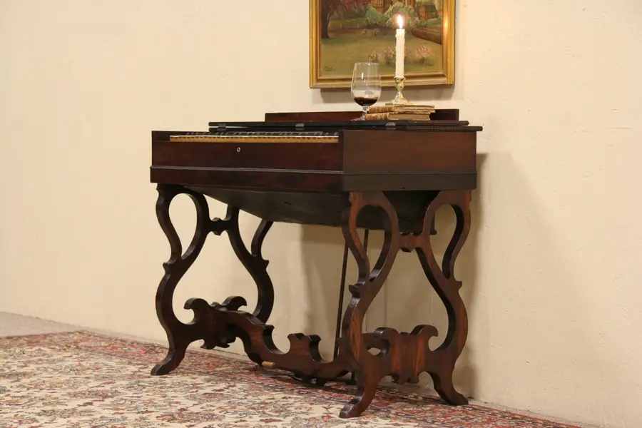 Photo of Melodeon Rosewood 1850's Antique Portable Pump Reed Organ