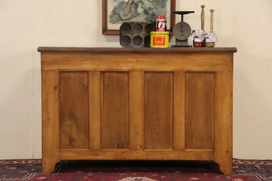 Photo of Country French Pine 1860 Antique Baker Flour Bin & Dough Box