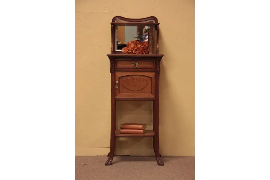 Photo of Art Nouveau Mahogany & Birdseye Table or Nightstand