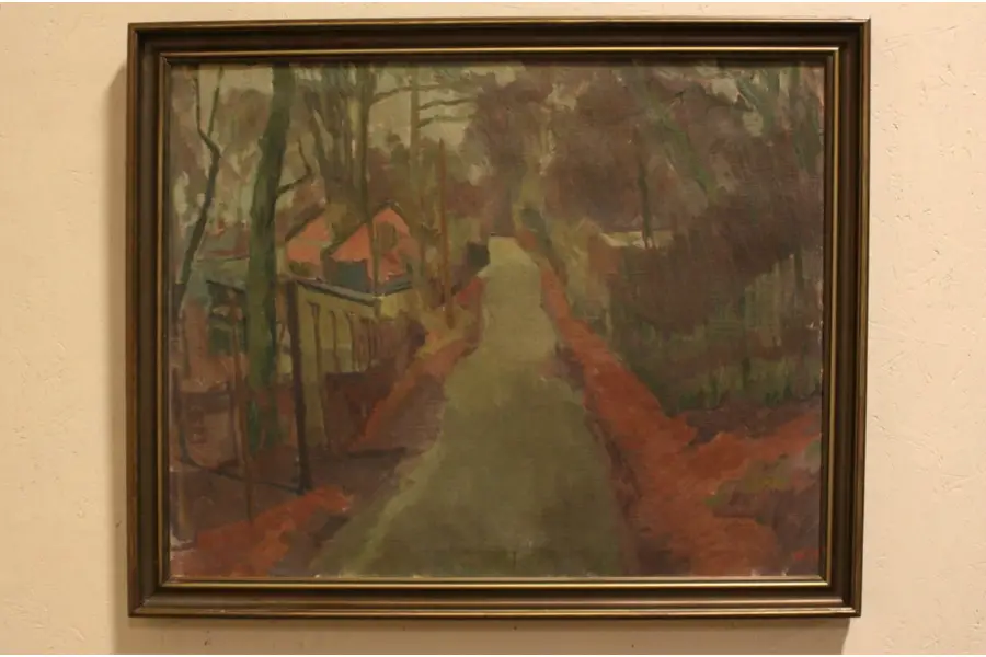 Photo of Wilhelm Wils Oil Painting, 1930 Country Path Scene