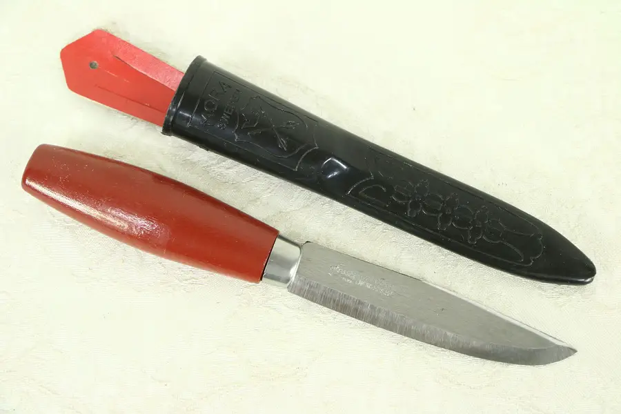 Photo of Frosts Mora Laminated Steel Vintage Knife, Made in Sweden, Original Sheath