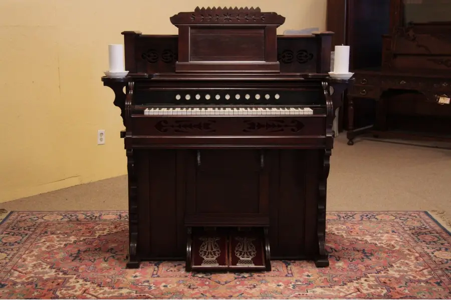 Photo of Victorian Eastlake Walnut Chicago Pump or Reed Organ