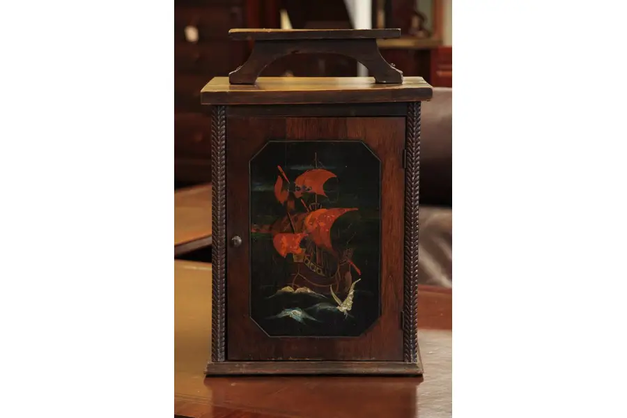 Photo of Humidor with Ship Painting, Copper Lined, 1910