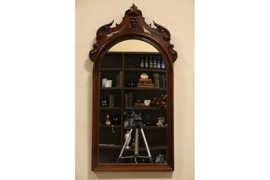 Photo of Carved Grapes Walnut 1860 Mirror
