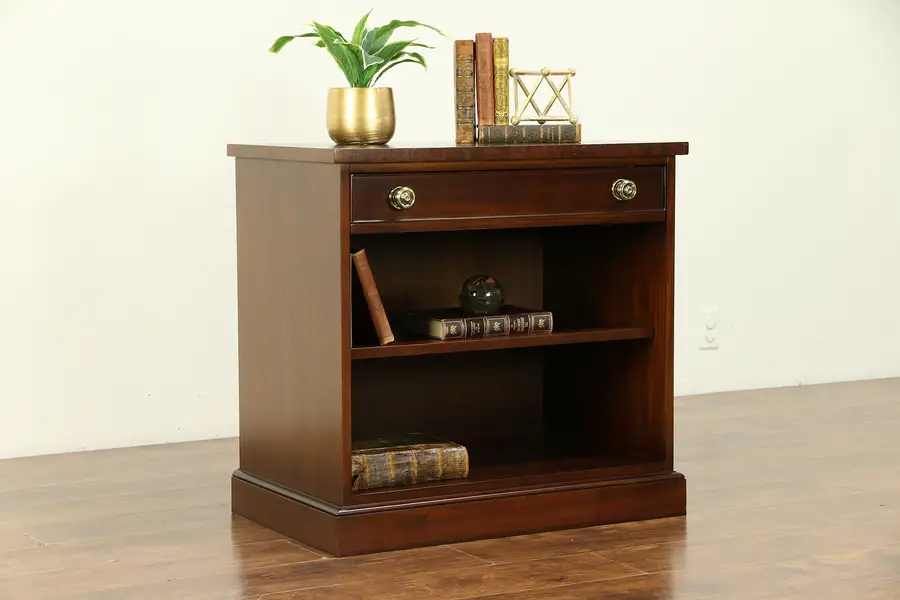 Photo of Traditional Vintage Mahogany Bookcase Credenza, Desk Side Cabinet Rway