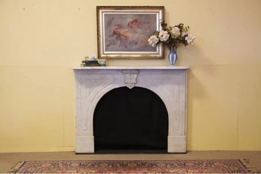 Photo of Victorian 1850's Marble Fireplace Mantel & Surround