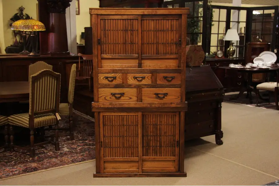 Photo of Japanese Tansu Merchant Cabinet / Kitchen Cupboard