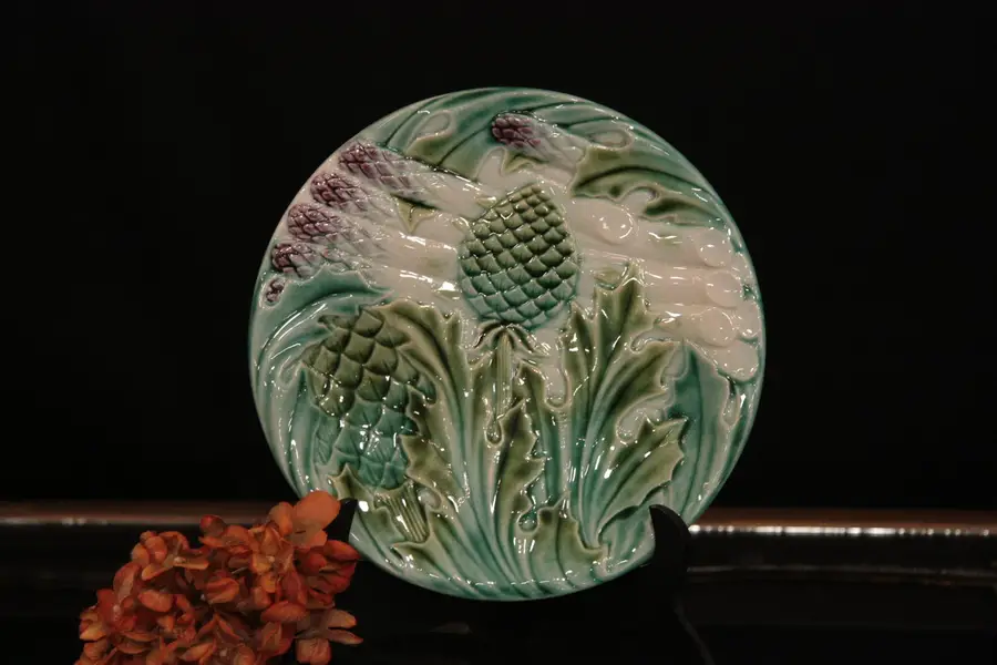 Photo of Victorian Majolica Asparagus & Artichoke Plate