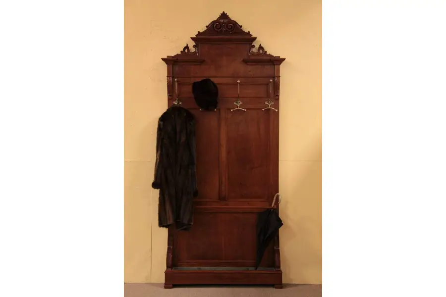 Photo of Victorian Carved Hall Stand, Cane & Umbrella Holder