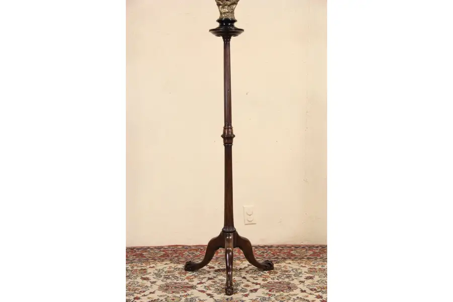 Photo of Carved Traditional Mahogany Claw Foot Pedestal or Fern Stand