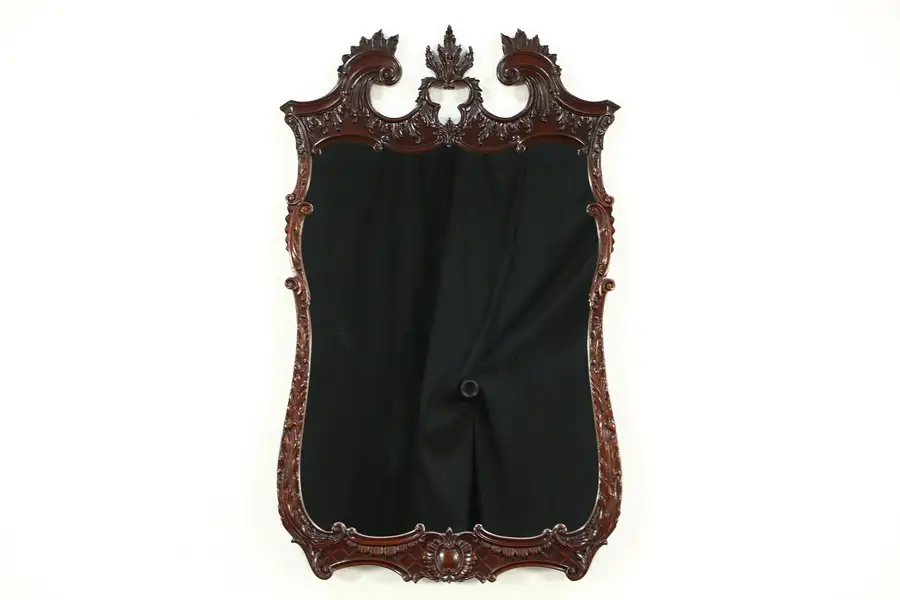Photo of Georgian Design Carved Mahogany Vintage Mirror