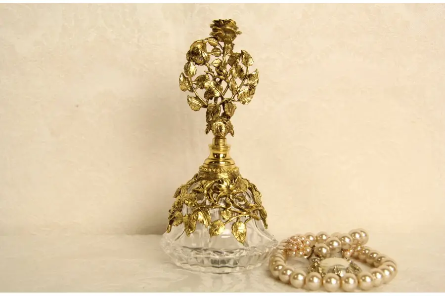 Photo of Boudoir Vintage Gold Filigree 6 1/2" Perfume Bottle