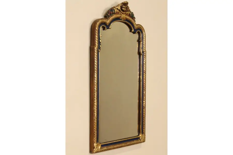 Photo of Hand Painted 1920's Antique Stucco Mirror WEBO