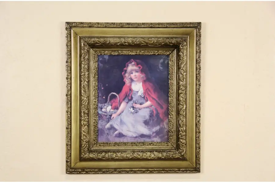Photo of Little Red Riding Hood Print, Victorian 1890's Frame