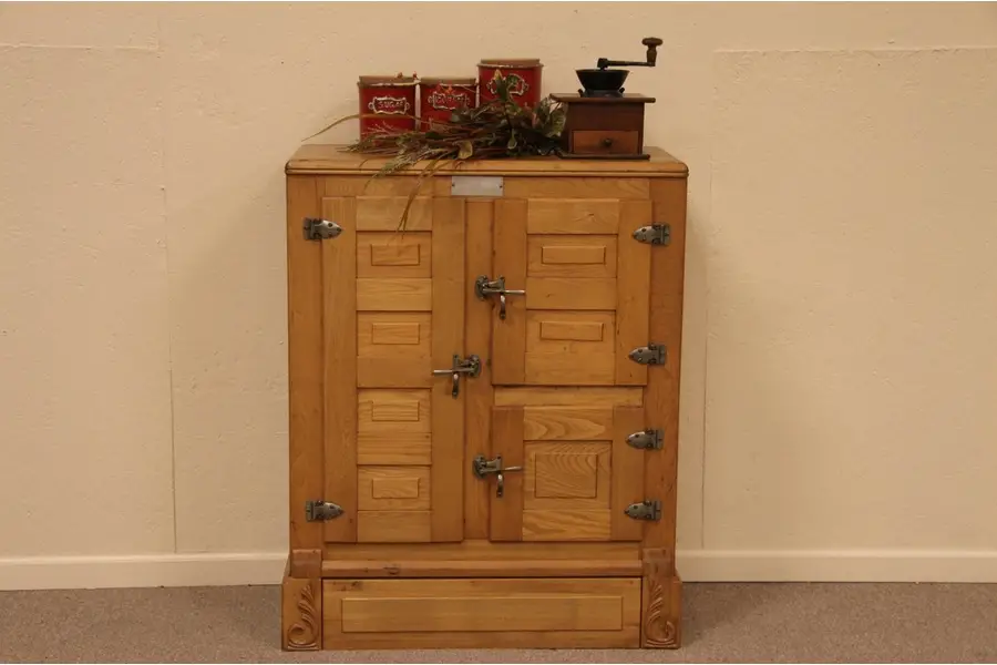 Photo of Schroeder Ice Box Antique 1895 Refrigerator