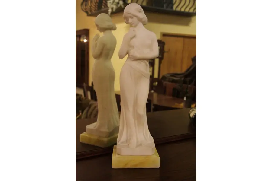 Photo of Alabaster Sculpture of a Lovely Young Girl, Cedrini
