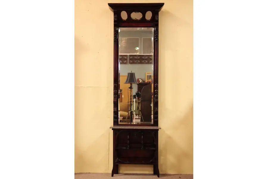 Photo of Victorian Pier or Hall Mirror, Marble Shelf