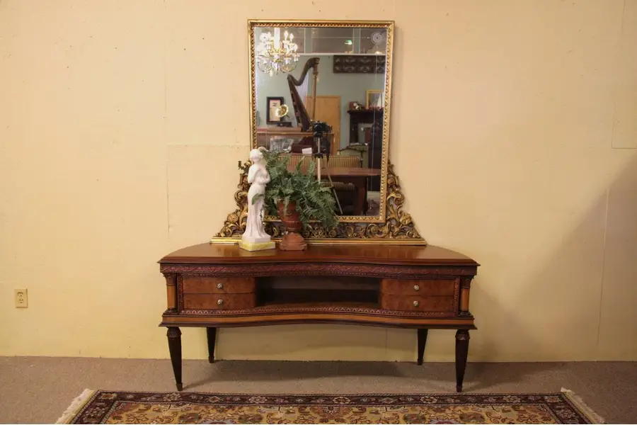 Photo of Classical Antique Entry or Hall Console with Mirror