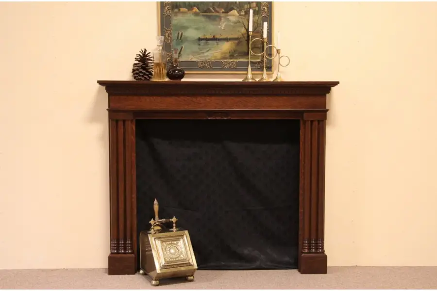 Photo of Oak Fireplace Mantel & Surround