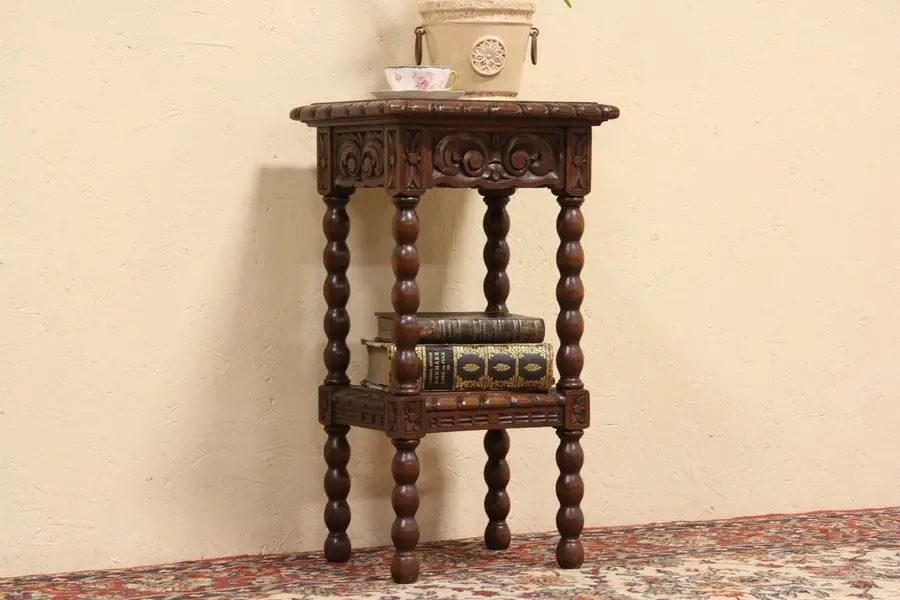 Photo of Spanish Colonial Carved Nightstand or Pedestal
