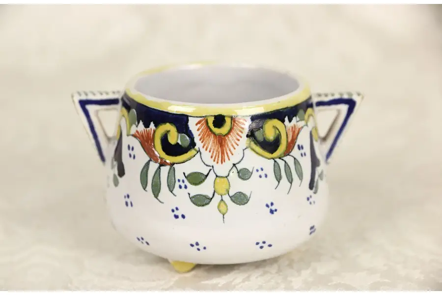 Photo of Le Havre Jam or Mustard Pot, Hand Painted & Signed, France