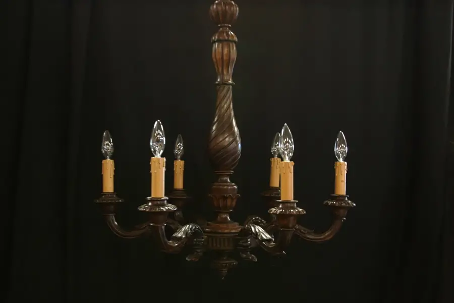 Photo of Carved Walnut Antique Chandelier