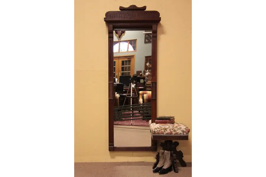Photo of Victorian Eastlake Oak Pier or Hall Mirror