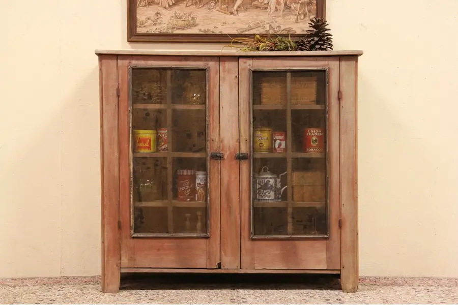 Photo of Country Antique 1890 Screened Pie Safe Cupboard