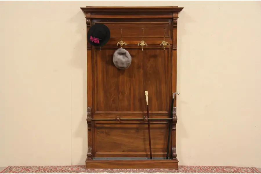 Photo of Italian 1890 Antique Hall Stand, Coat & Umbrella Rack