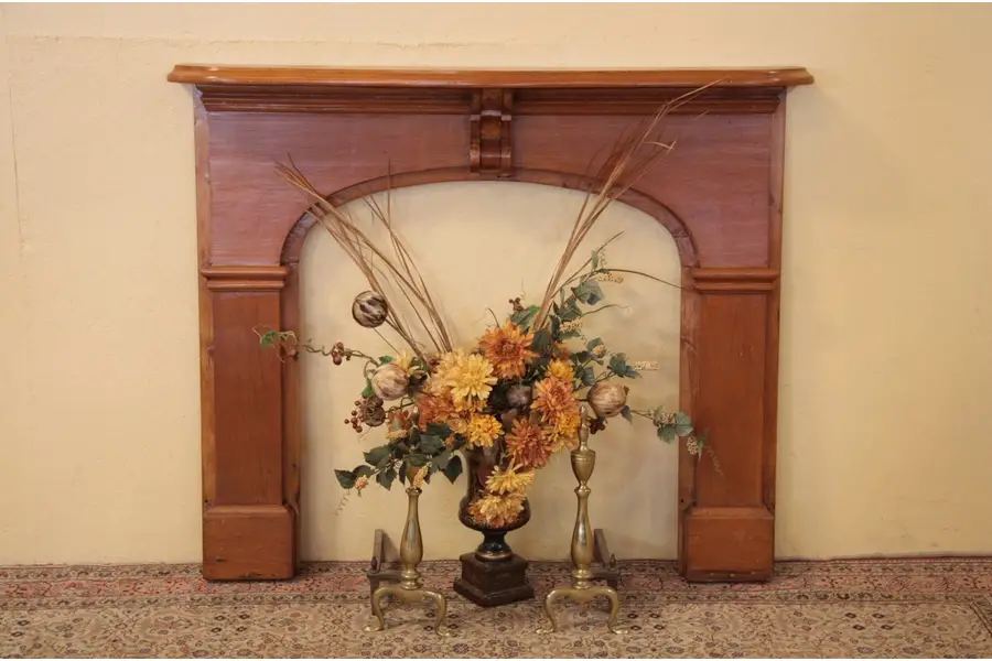 Photo of Rustic Victorian Country Pine Fireplace Mantel