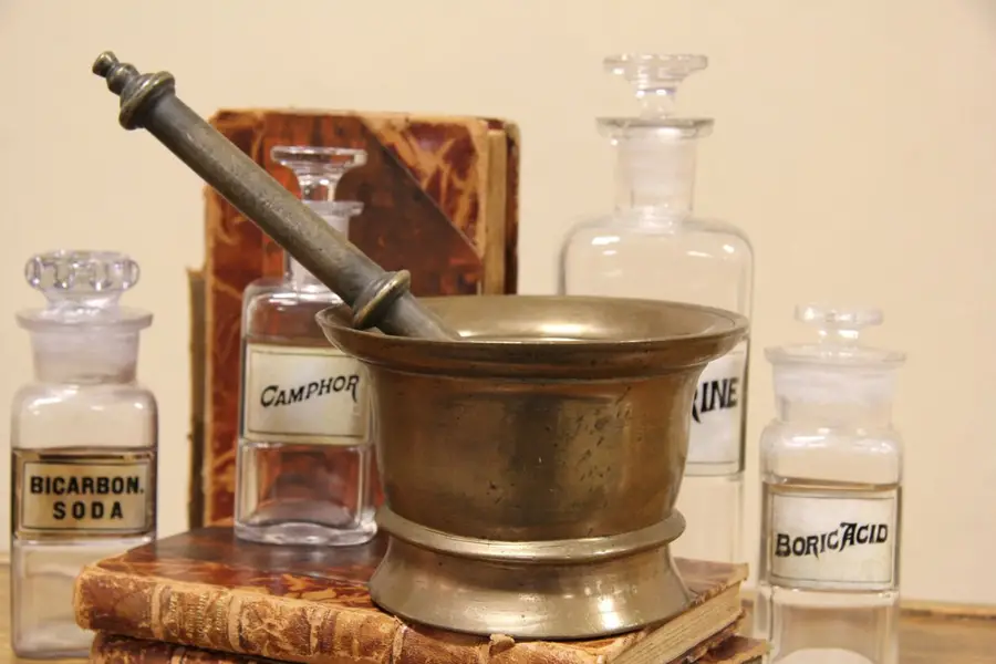 Photo of Bronze Antique Apothecary 1850 Mortar & Pestle
