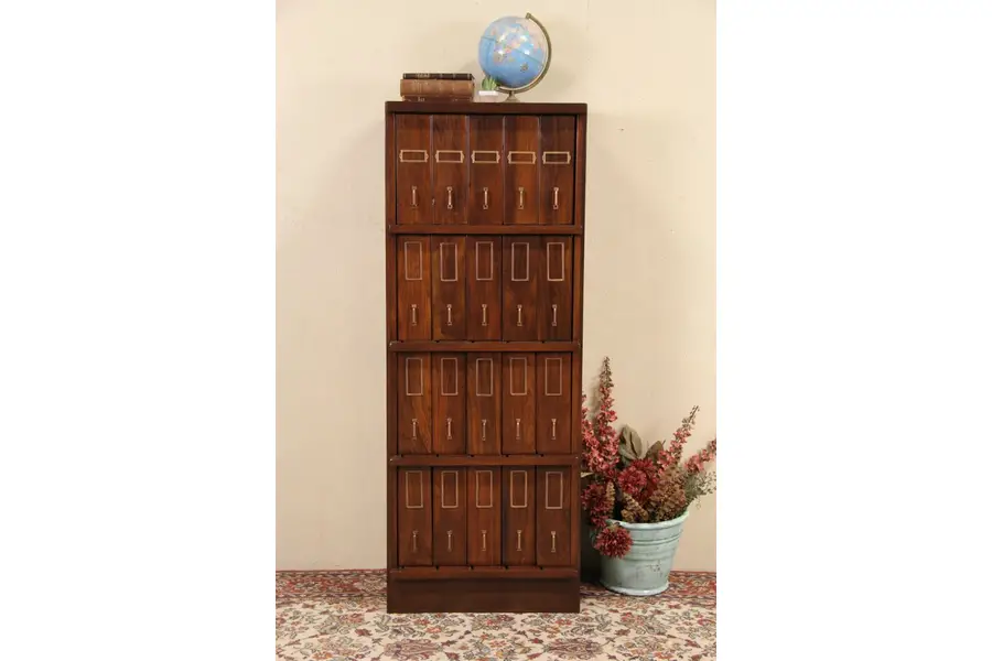 Photo of Schwartz 20 Drawer 1920's Doctor or Pharmacy Medicine File Cabinet