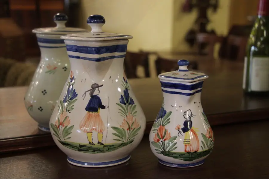 Photo of Quimper HB Hand Painted Pitchers from France