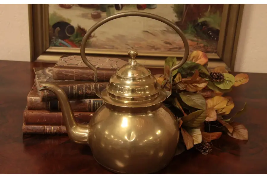 Photo of Hand-made Victorian Brass Tea Kettle