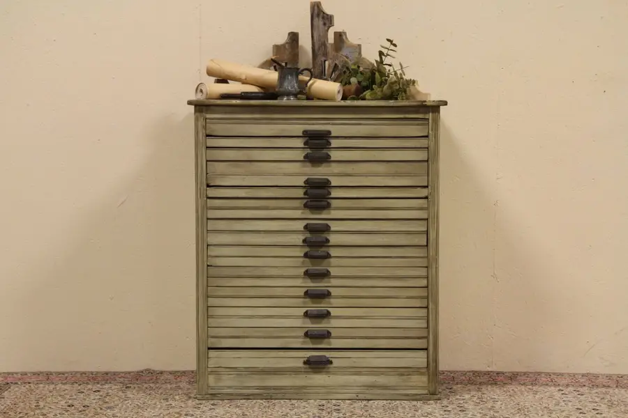 Photo of Hamilton Painted 1890 Antique Print File Cabinet