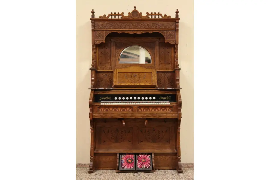 Photo of Oak Eastlake Story & Clark Chicago Pump / Reed Organ
