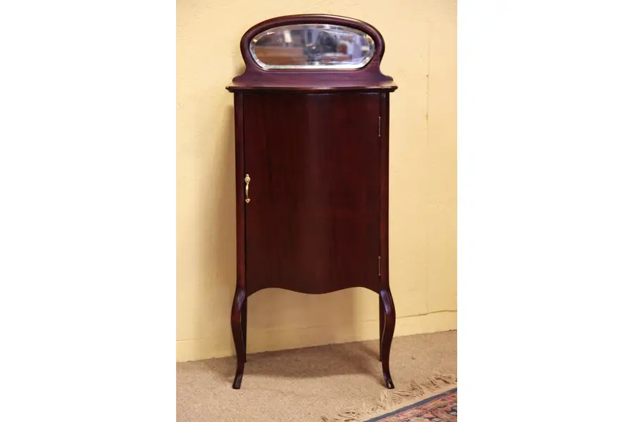 Photo of Art Nouveau Music Cabinet, Beveled Mirror