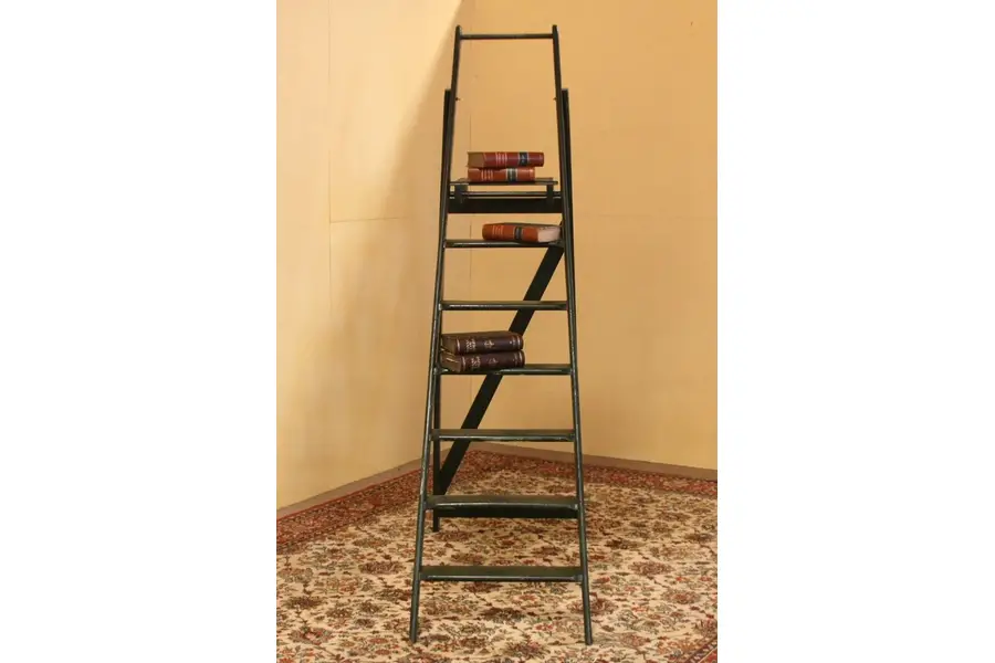 Photo of Folding Library Ladder with Shelf