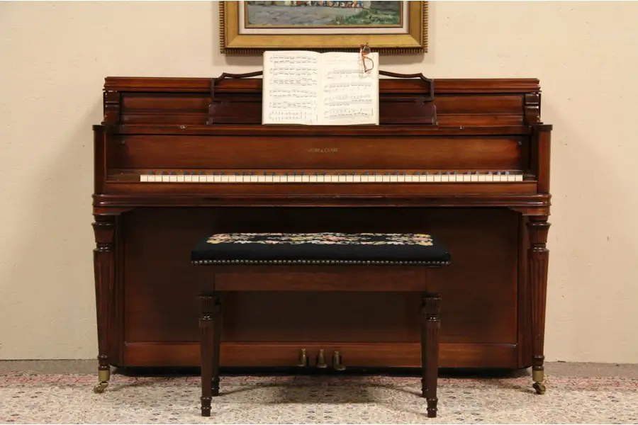 Story & Clark 1957 Cherry Piano & Bench