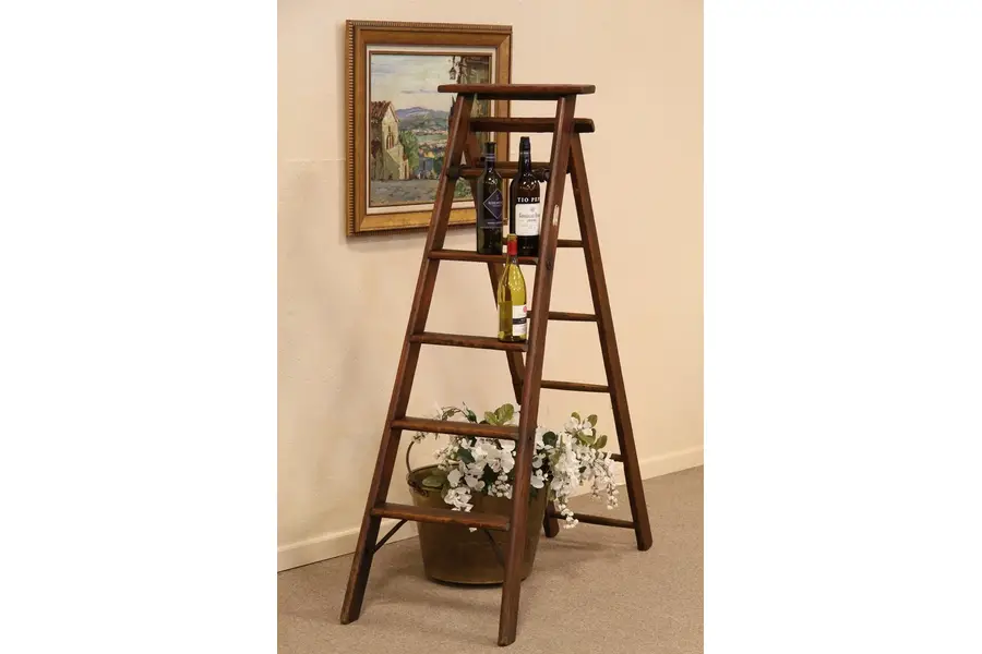 Photo of English Antique Library, Wine Cellar Ladder