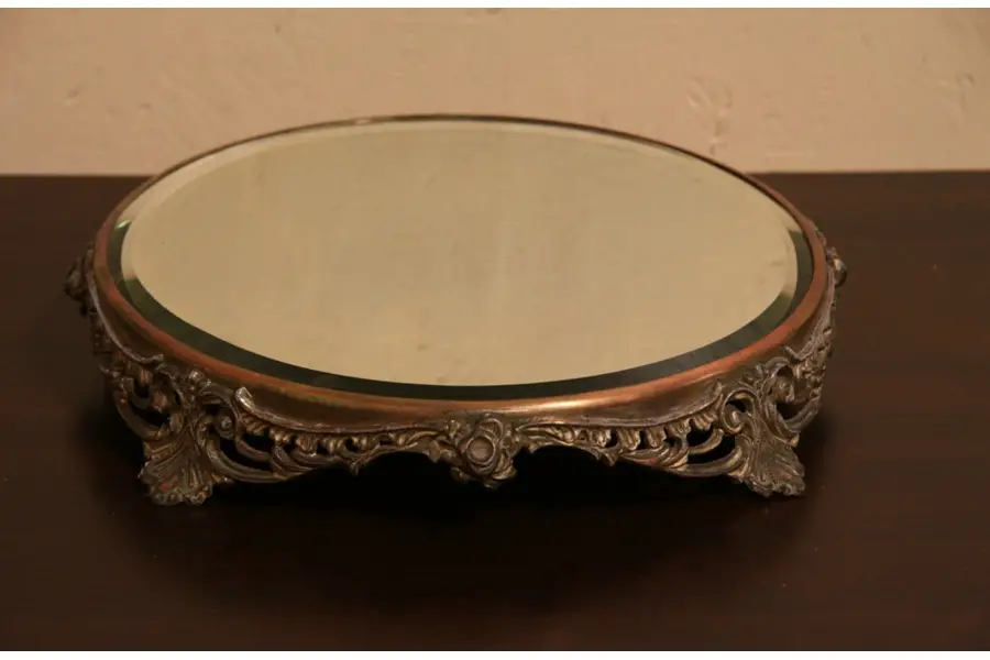Photo of Plateau or Victorian Centerpiece Stand, Beveled Mirror