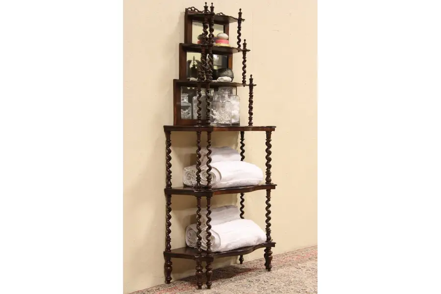 Photo of Victorian Rosewood 1875 Antique Etagere or Curio Display
